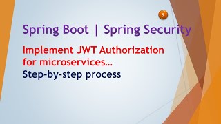 9  Spring Boot | Spring Security | Implement JWT Authorization for microservices
