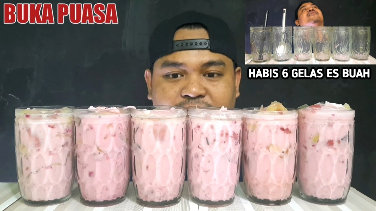 AFIUDIN BUKA PUASA MINUM 6 GELAS ES BUAH SEKALIGUS