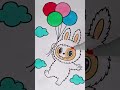 Balloon love labubu #trending #relaxing #labubu