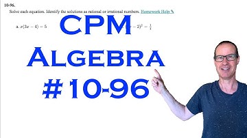 CPM Algebra Chapter 10 Problem 96