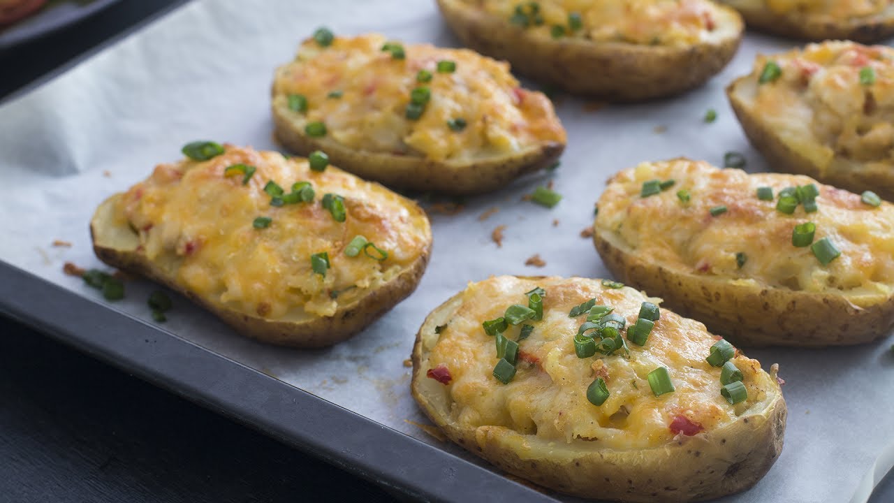 Chicken Stuffed Baked Potatoes Recipe | Home Cooking Adventure