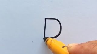 How to Draw a Duck Bird Picture from letter D