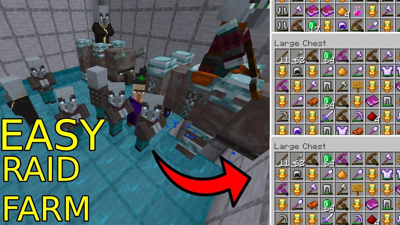 EASY Raid Farm In Minecraft Bedrock (Bedrock/Java/Mcpe/Xbox/PS4/) - YouTube