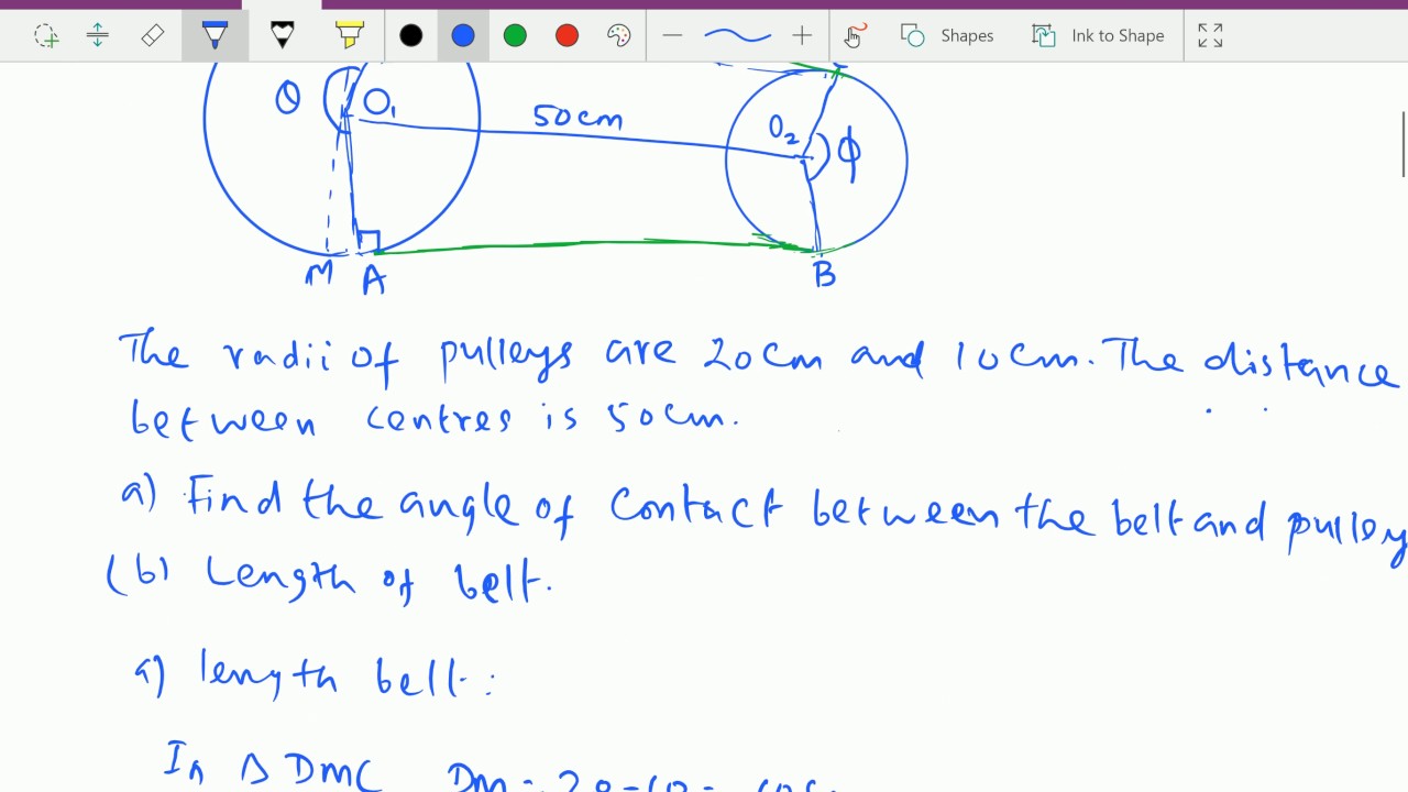 Trigonometry : - ( word problem ; belt & pully arrangement ) -- 24 ...