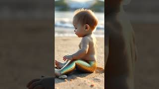 Cute baby convert to a Real Mermaid baby #shorts #youtubeshorts #shortsvideo #animalrescue #trending