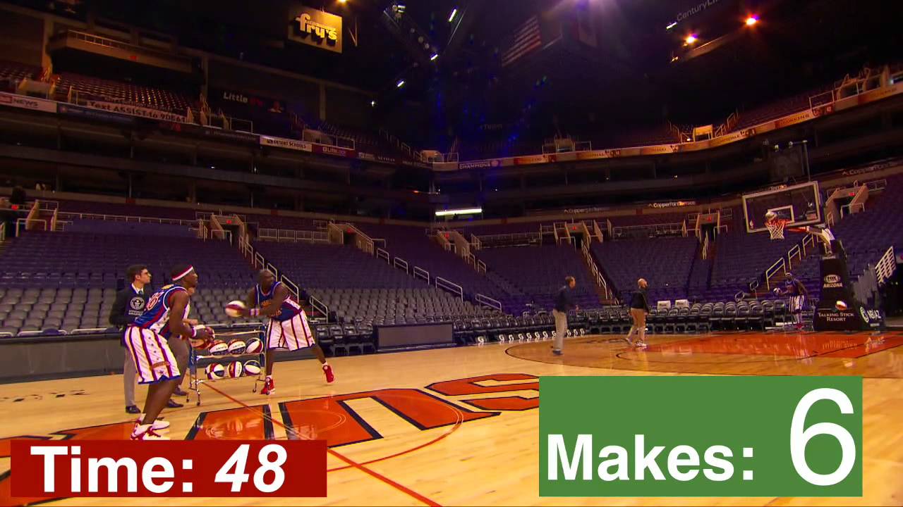 The most basketball underhanded halfcourt shots in one minute Guinness World Records YouTube