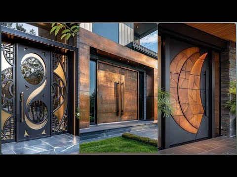 كتالوج تصاميم ابواب خارجية حديثة للمنازل المودرن حديد خشب