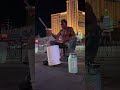 RED Hitting, Bucket Drumming Street Performing busking on the Las Vegas Strip