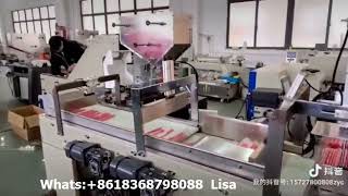 Full automatic drinking straw individual packaging then automatic overall packaging.