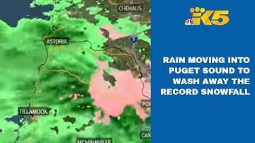 Rain moves into Puget Sound following record setting snowfall