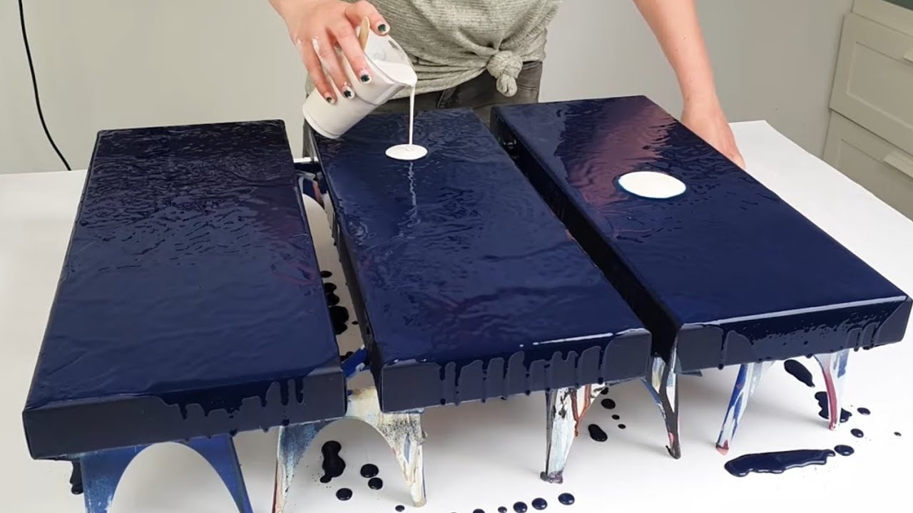 Великолепная акриловая заливка — только металлик и перламутр / Живопись «Северное сияние»