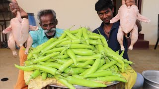 CHICKEN BAJJI !!! Mirchi Chicken Bajji Recipe Prepared by My Daddy ARUMUGAM / Village food factory