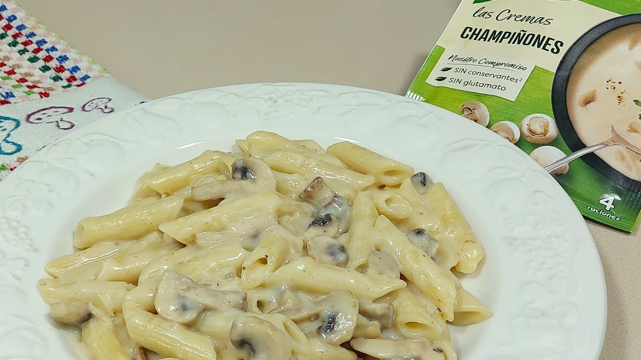 👆 CON UN SOBRE DE CREMA DE CHAMPIÑONES👌 MACARRONES EN SALSA CREMOSA BUENÍSIMA // BEATRIZ COCINA