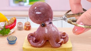 Recipes For Seafood Lovers 🐙 Miniature Japanese Spicy Fry Baby Octopus Karaage 🏮 Tina Mini Cooking