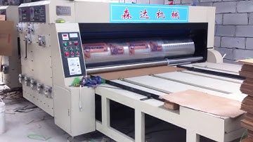 Chain feed 2 color printer slotter semi-automatic carton box equipment #printerslotter
