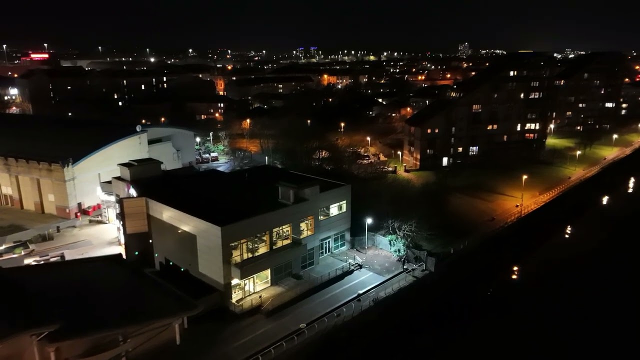 Glasgow Quay Night 4k DJI 14/01/24