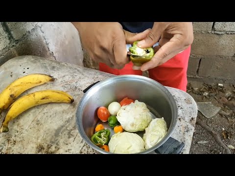 Ultimate! Cabbage & Saltfish With Ripe Plantain (Outdoor Cooking Jamaica)
