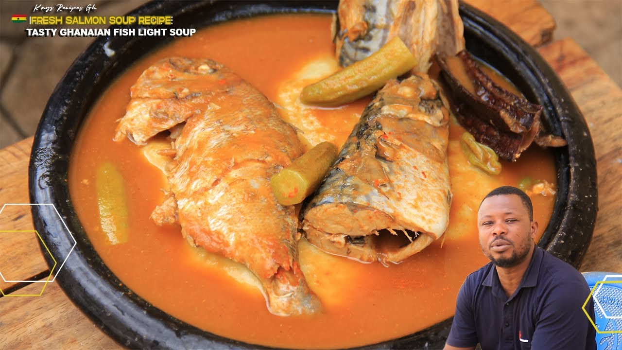 How to make Tasty Ghanaian Fresh Fish Light Soup With Fufu Red Fish