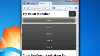 Responsive menu bar with a slider behavior 2