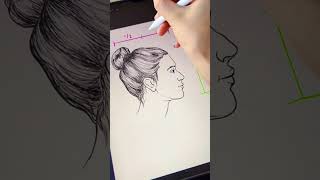 Side Profile Face Proportions for Drawing!☺️ #howtodraw #artists #arttips #drawingtips #facedrawing