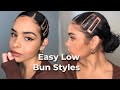 3 EASY LOW BUN HAIRSTYLES on Curly Hair