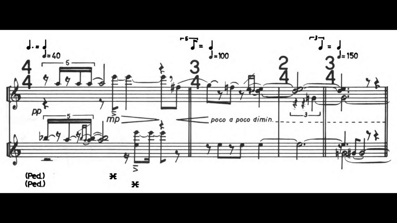 John Eaton - Microtonal Fantasy (1965) [Score video]