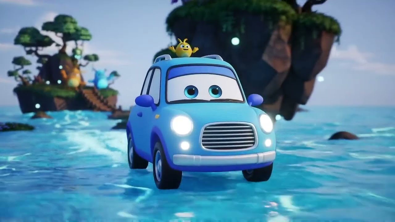 The Golden Path Adventure | Magical 3D Car Cartoon for Kids | Peaceful & Colorful Story