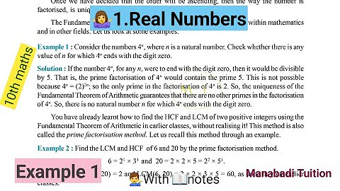 10th class maths |Chapter 1|🤷‍♀️Real numbers 🙋‍♂️|Example 1|with notes|