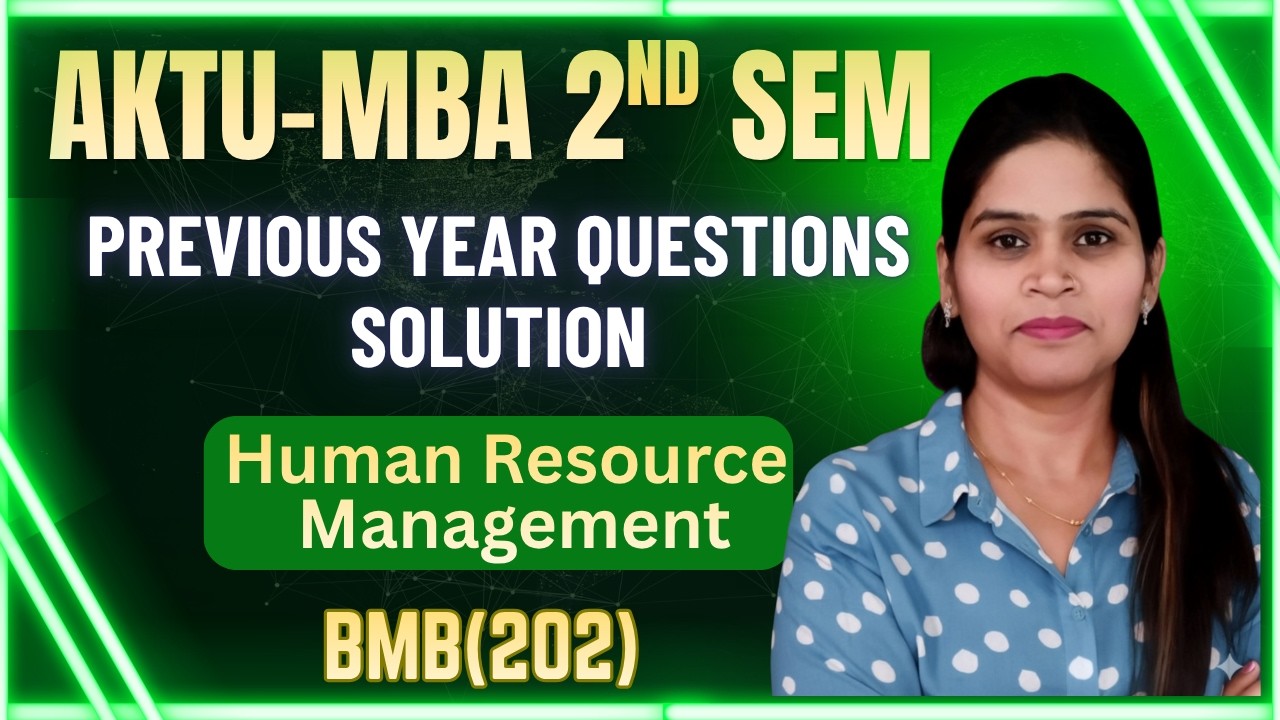 AKTU | MBA 2nd Sem | Human Resource Management | MBA HRM PYQ 2026 ...