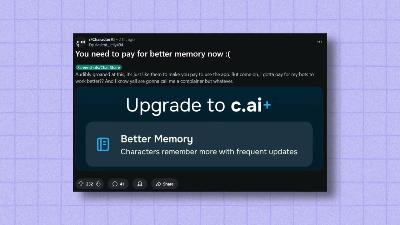 You Have To Pay For Better Memory In Character ai
