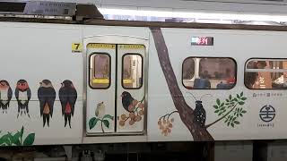 EMU800 臺鐵 2019.09.30 臺中到站 里山2.0彩繪【民主專列6703次】