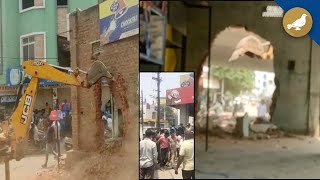 Hyderabad: GHMC Demolition work at Kandikal gate, Uppuguda