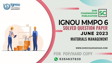 IGNOU MMPO 6 previous year Solved Question paper (JUNE 2023) | MMPO 006 | MBA | IGNOU Question paper