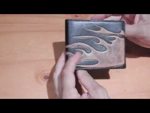 Diamond Plate Solid Genuine Leather Biker Wallet