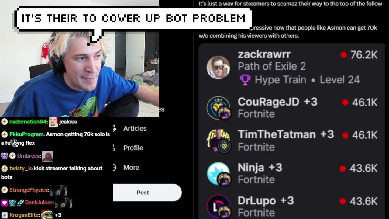 Steven Botting xQc Reacts to New Twitch Update to Escape Botting Allegation - YouTube