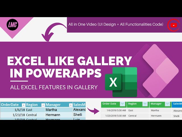 Editable Excel like Gallery in PowerApps || Freeze columns like Excel in PowerApps Gallery class=