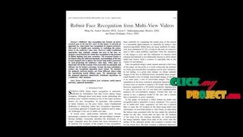 Final Year Projects 2015 | Robust face recognition in multi view videos