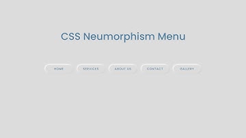 CSS Neumorphism Menu | CSS Neumorphism UI Design
