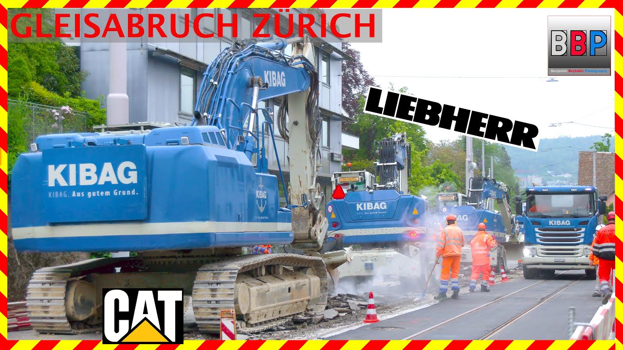 CAT 336E, Liebherr A 918, A 920,... Gleisabbruch Limmattalstr., Zürich, 13.05.2023. #1