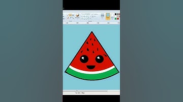 Watermelon drawing in ms paint #mspaint #youtubeshorts #shorts