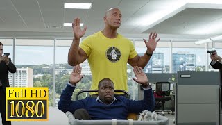 Dwayne Johnson and Kevin Hart against CIA agents in the film Central Intelligence (2016)