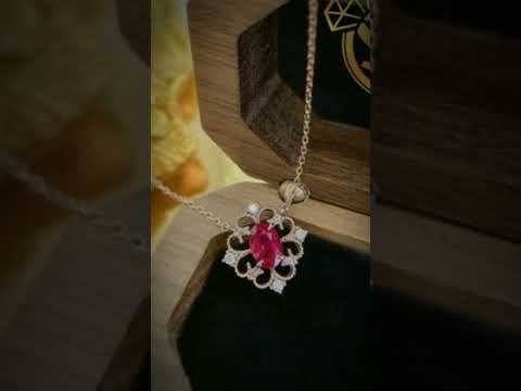 Dây chuyền Vàng ITALY 750 mặt đính đá RUBY 0.59ct