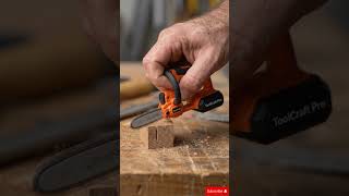 This Tiny Cordless Battery Chainsaw Looks Fake Until It Starts Cutting Real Wood Like a Full Size Po