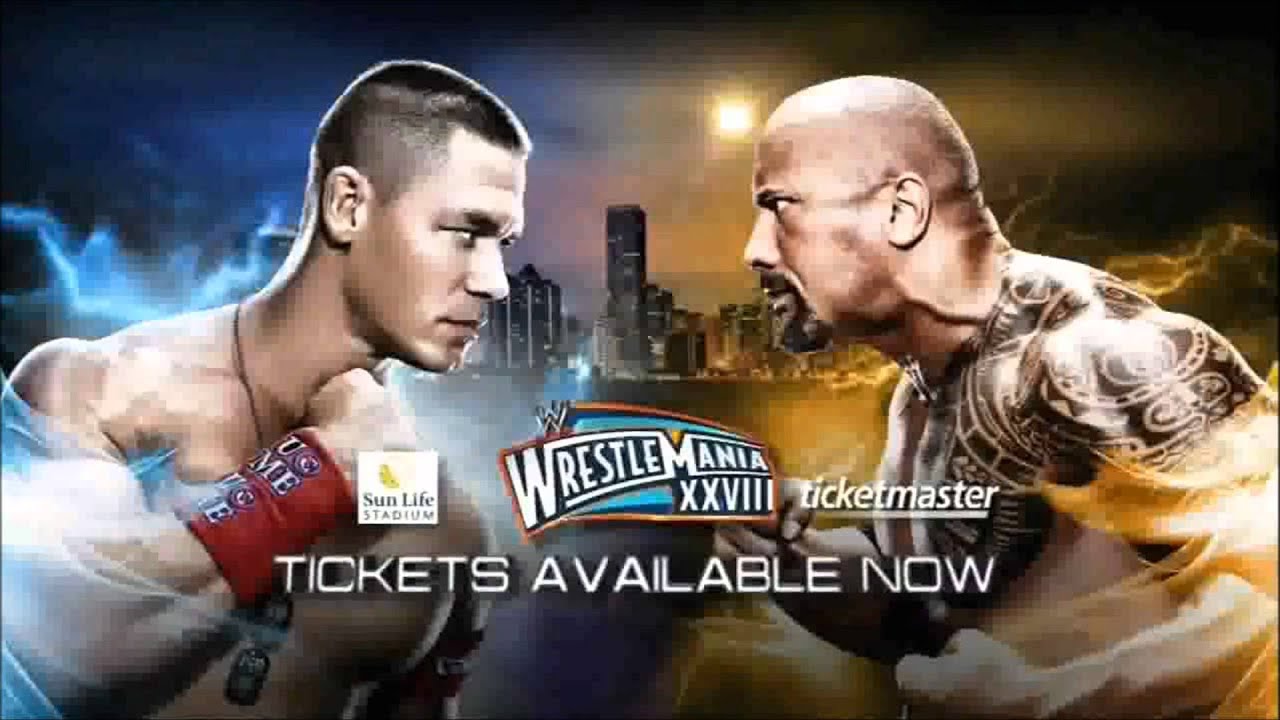Wrestlemania 28 Match Card V1 The Rock Vs John Cena [HD] YouTube