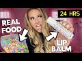 Letting my LIP BALM COLLECTION Choose what I eat for 24 HOURS 😵‍💫😱 *BAD IDEA*