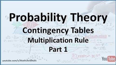 Probability Theory: Contingency Tables - Multiplication Rule - Part 1