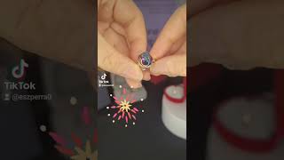 Eszperra Unikat 925 Silber Ring Glitzer Regenbogen Druse Edelstein Gr. 16,5 Schmuck