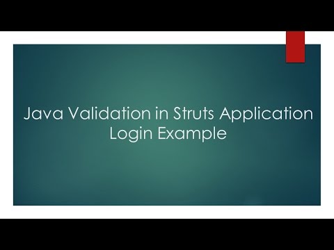 Java Validation in Struts Application - Login Example