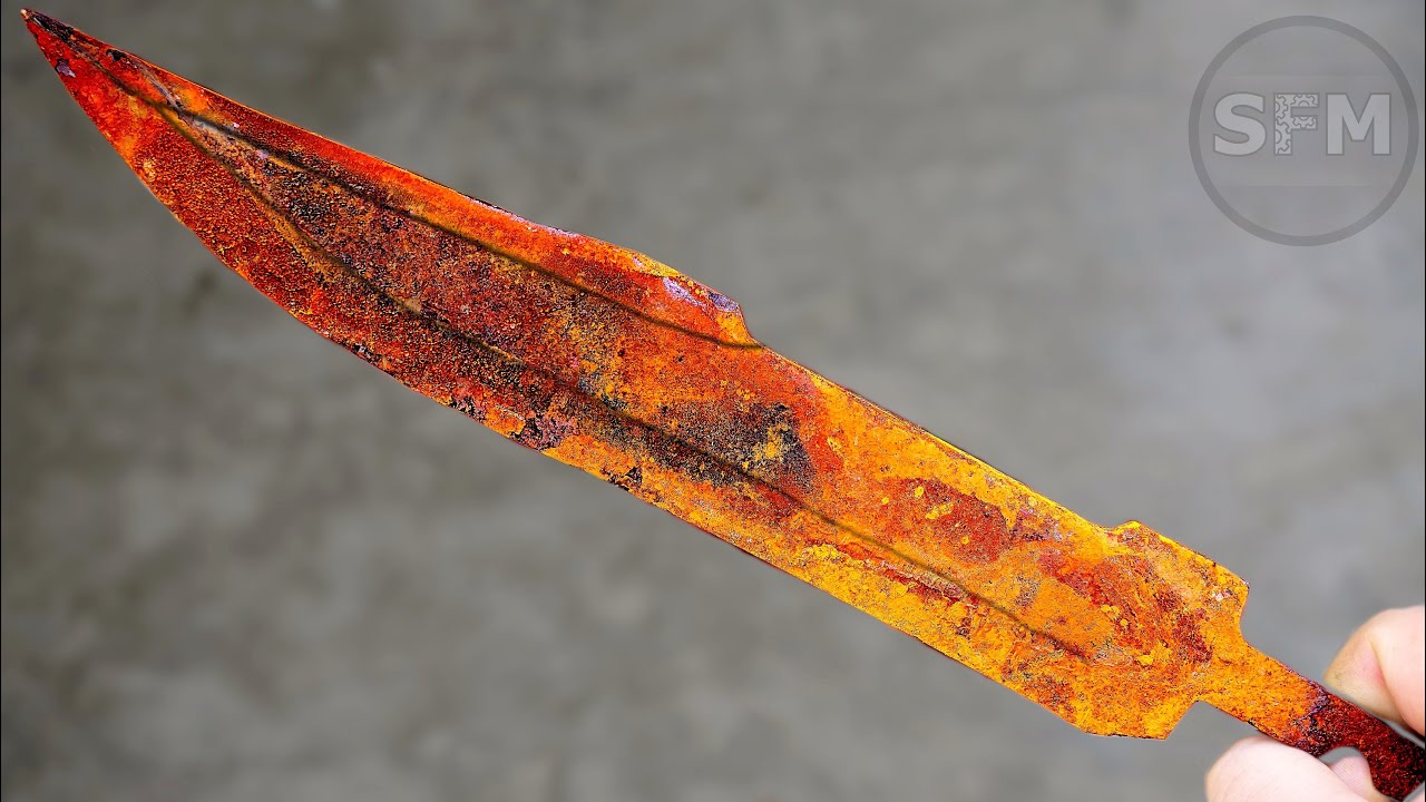 Restoration Rusty Old Hunting Knife! The most Beautiful Handle YouTube