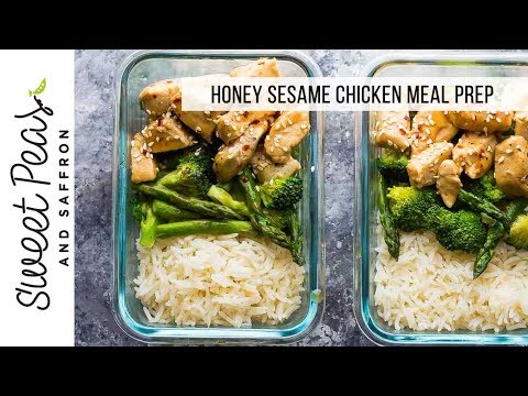 Honey Sesame Chicken Lunch Bowls - Sweet Peas and Saffron